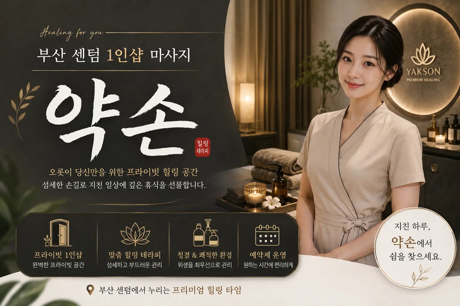 부산 센텀 1인샵 마사지 - 약손